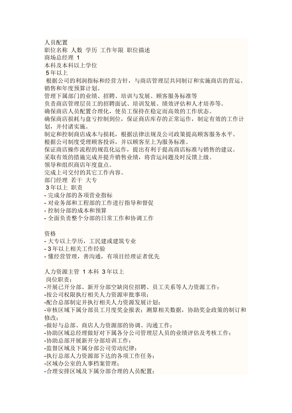 商场人员配置标准_第1页