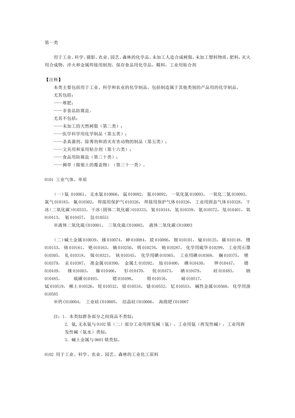 商标分类(1-45类)(同名16752)_第1页