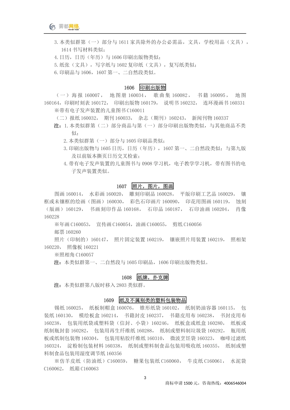 商标分类第16类_第3页