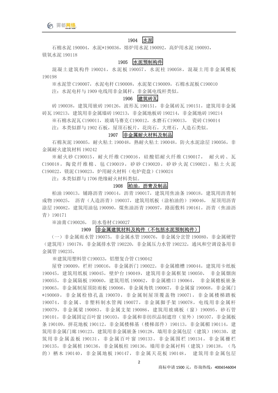 商标分类第19类_第2页