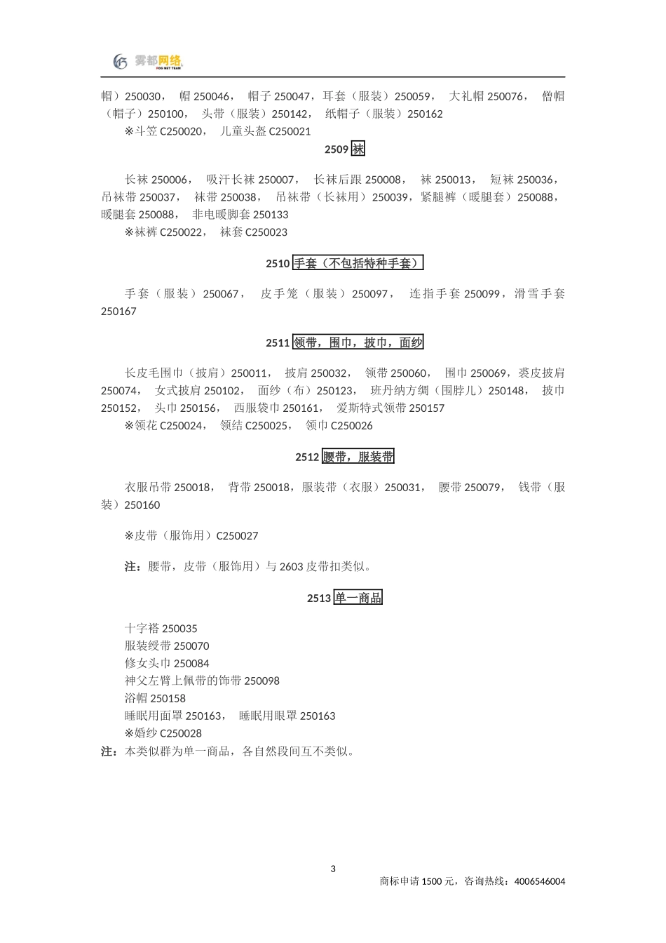 商标分类第25类_第3页