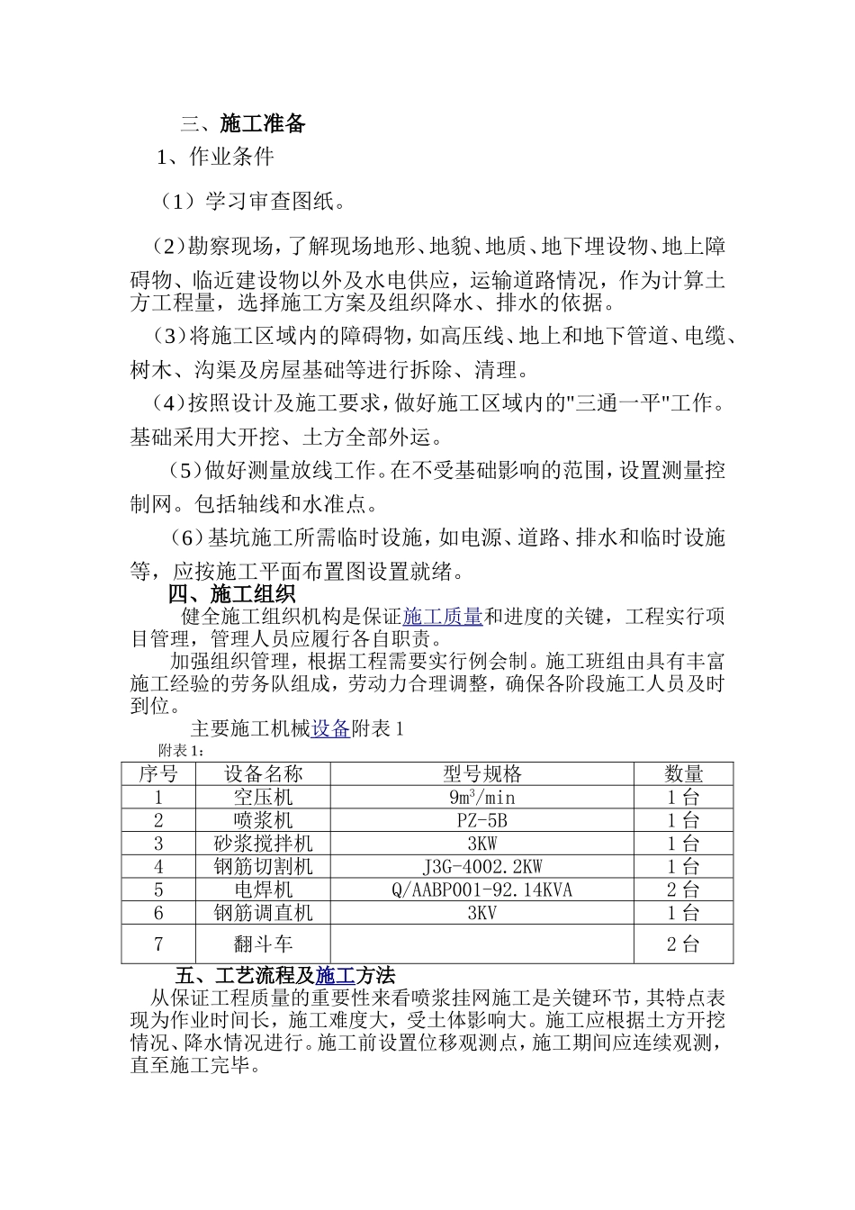 喷浆支护方案_第1页