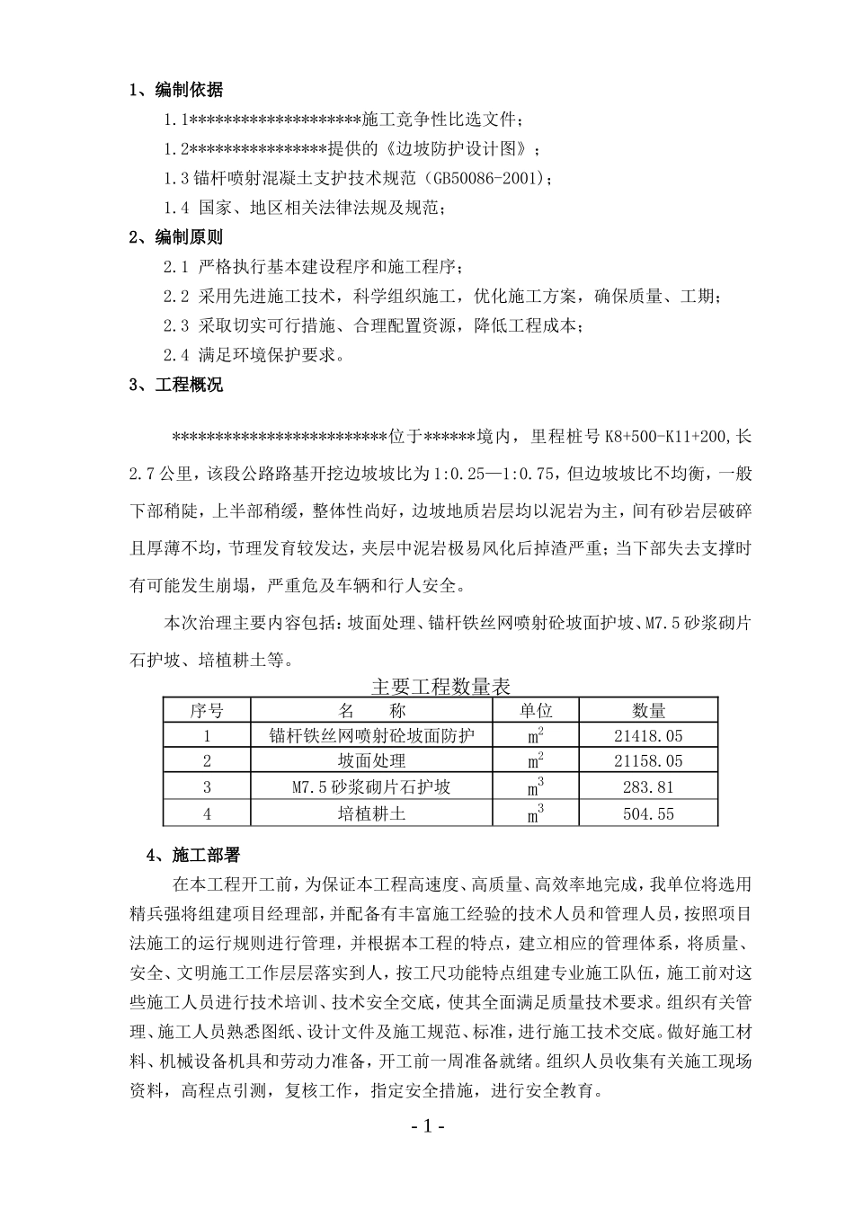 喷锚网护坡施工组织设计_第2页