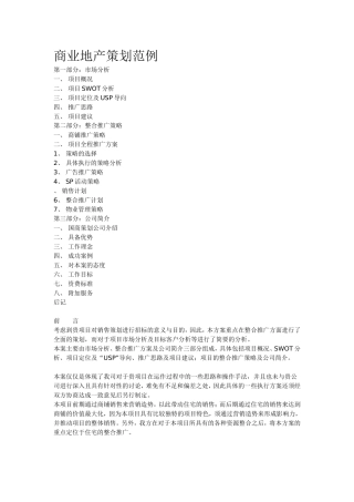 商业地产策划范例