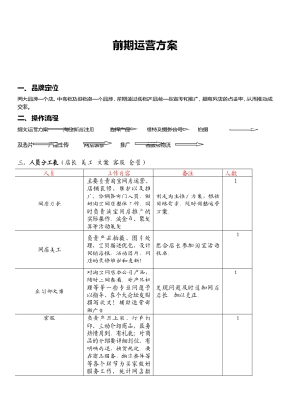 商城和淘宝C店前期运营策划书