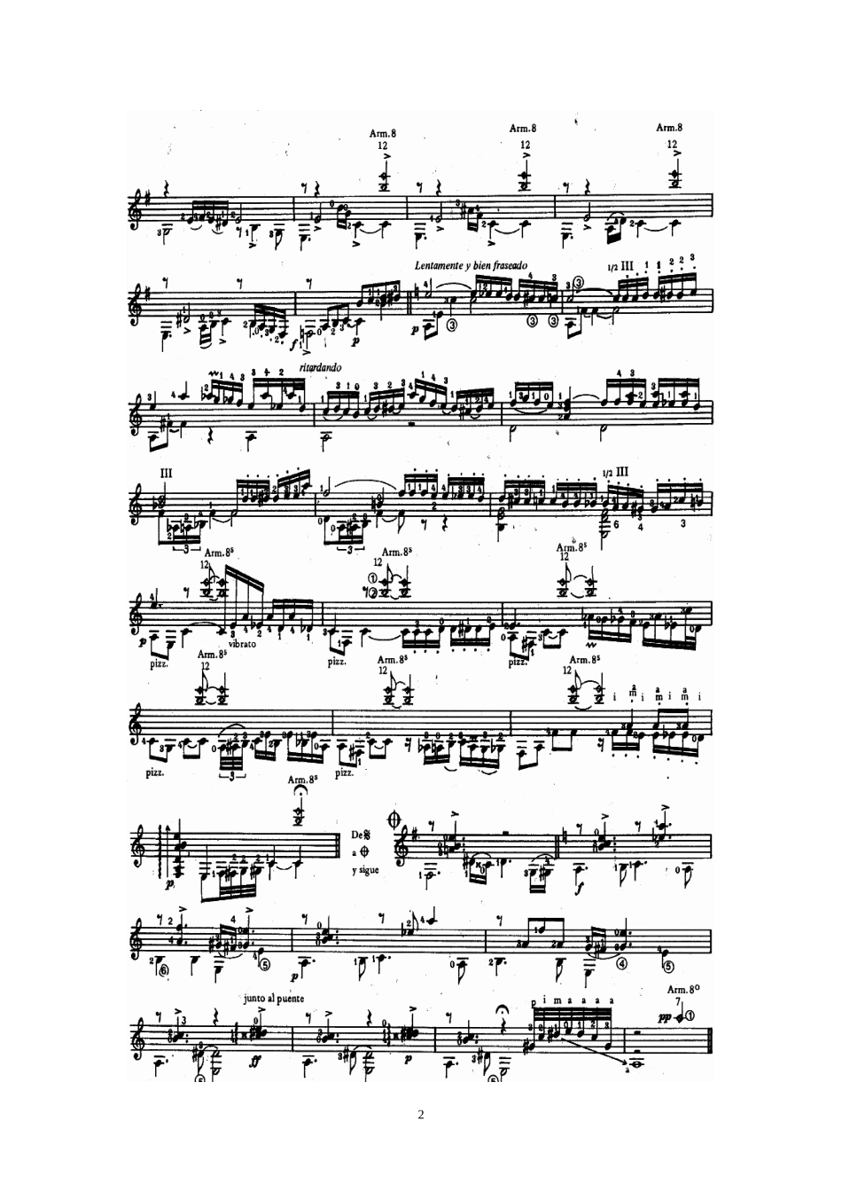 四季-布宜诺斯艾利斯的秋天-Otono-Portena;皮亚佐拉-Astor-Piazzolla(古典吉他谱-两个版本)_第2页