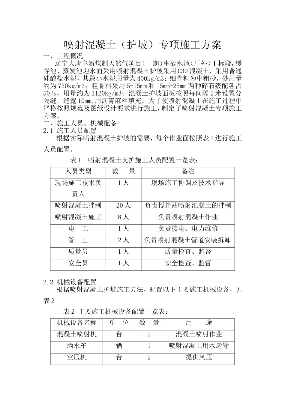 喷射混凝土施工方案_第1页