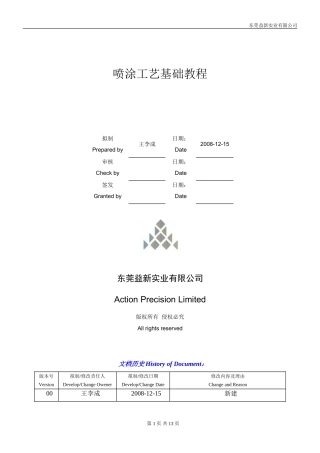 喷涂工艺基础教程草稿