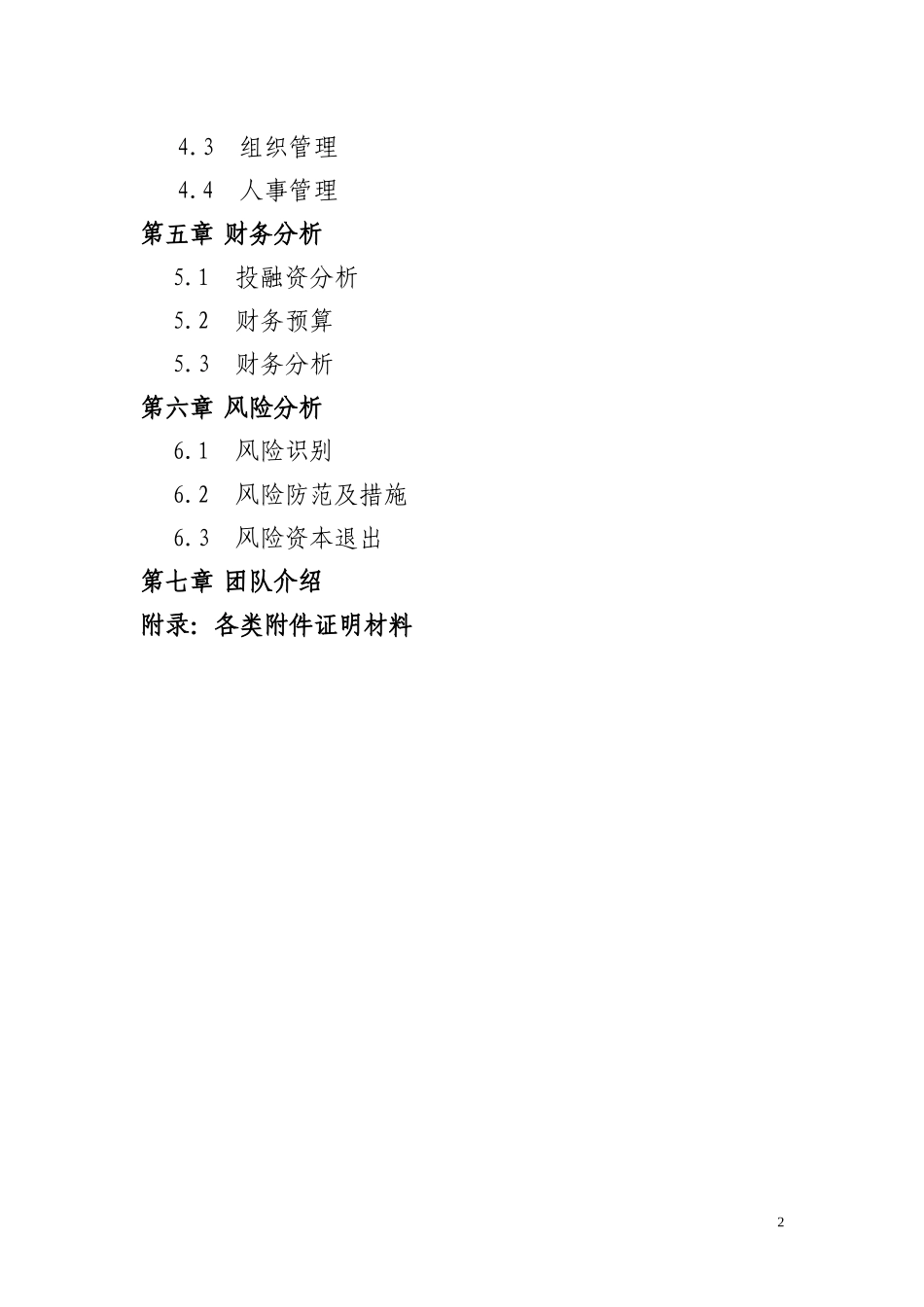 商业或项目计划书提纲_第2页