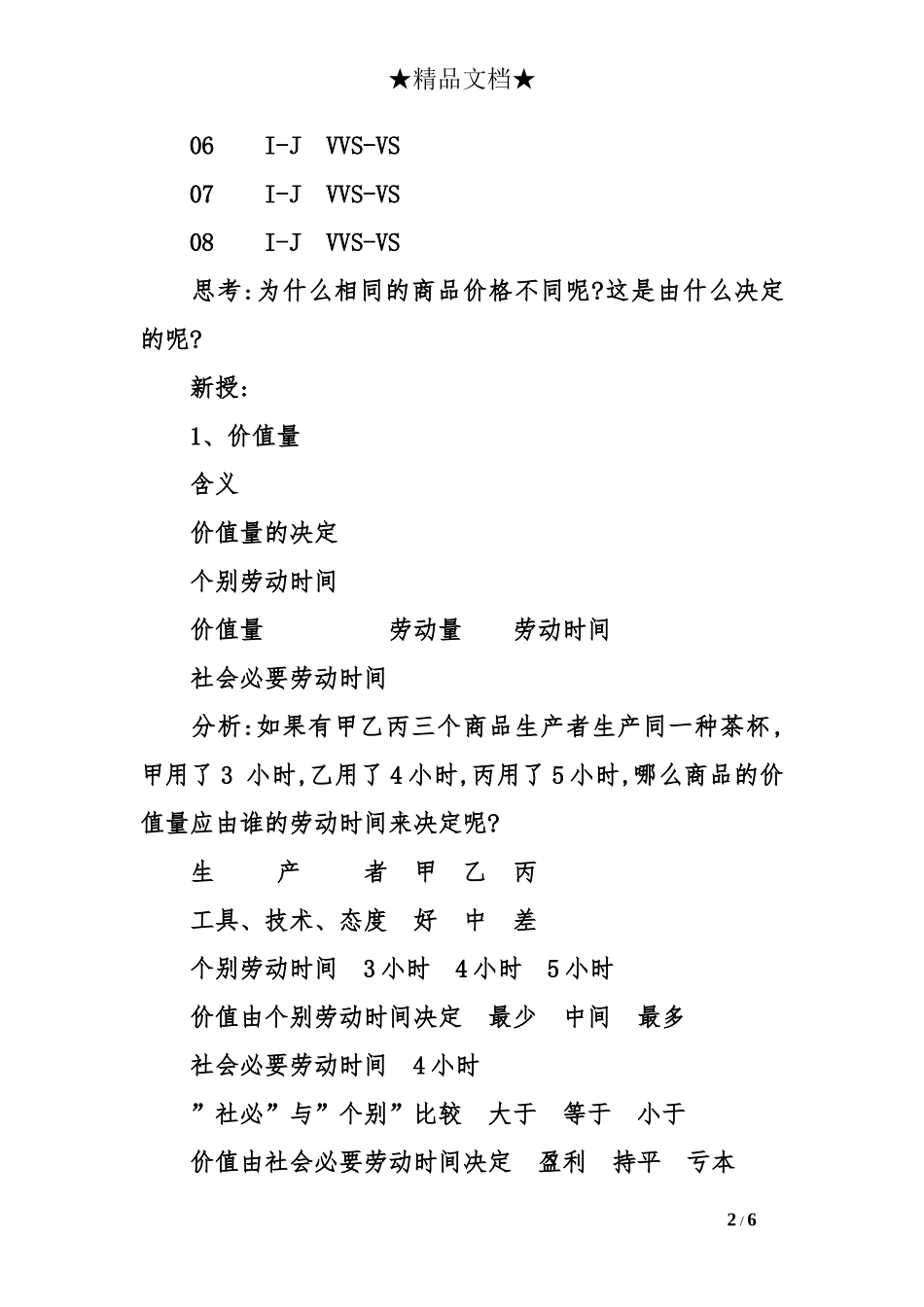 商品的价值量教案_第2页