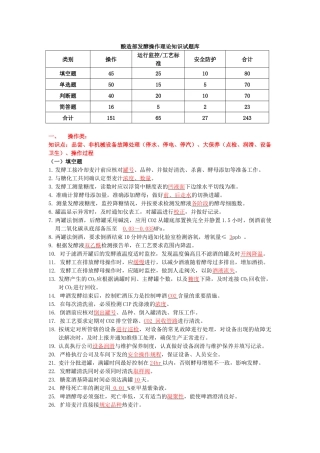 啤酒发酵操作试题库