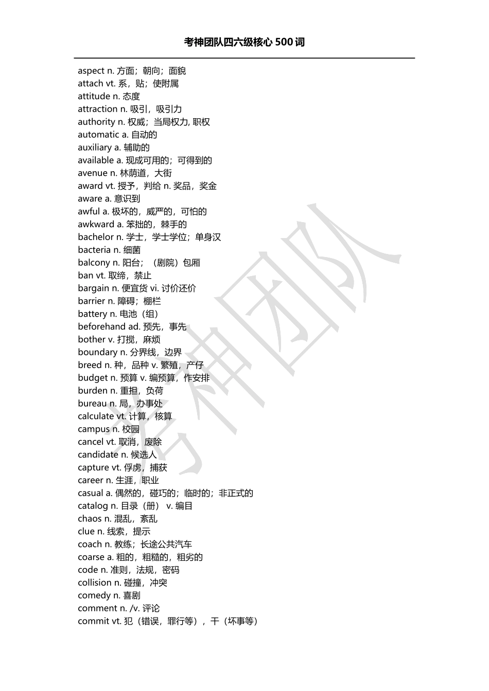 四六级入门级核心500词_第2页
