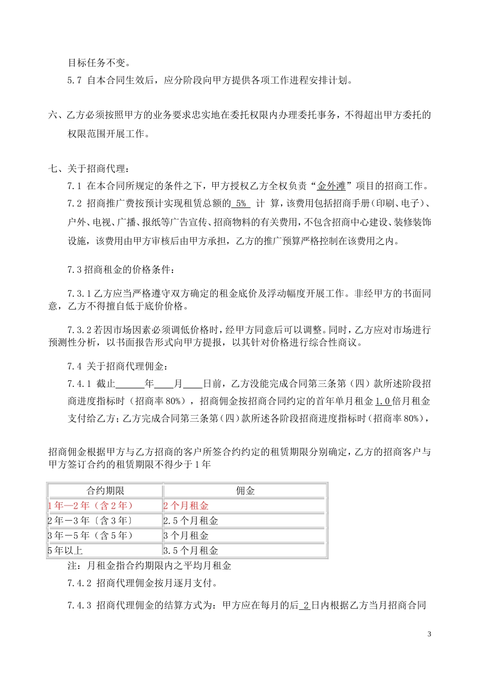 商业招商代理合同_第3页