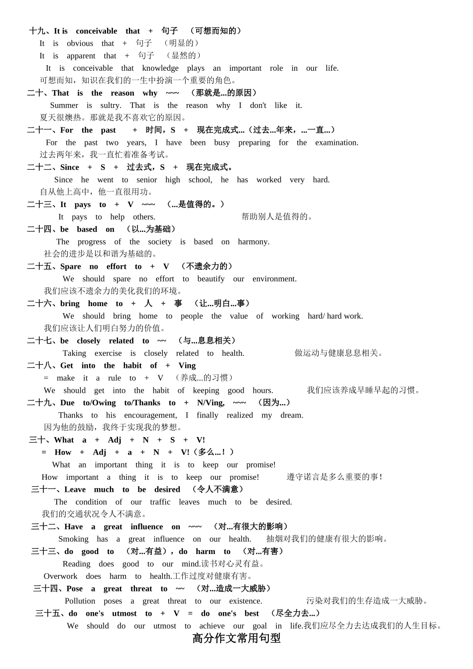 四六级英文写作必背之35句型_第2页