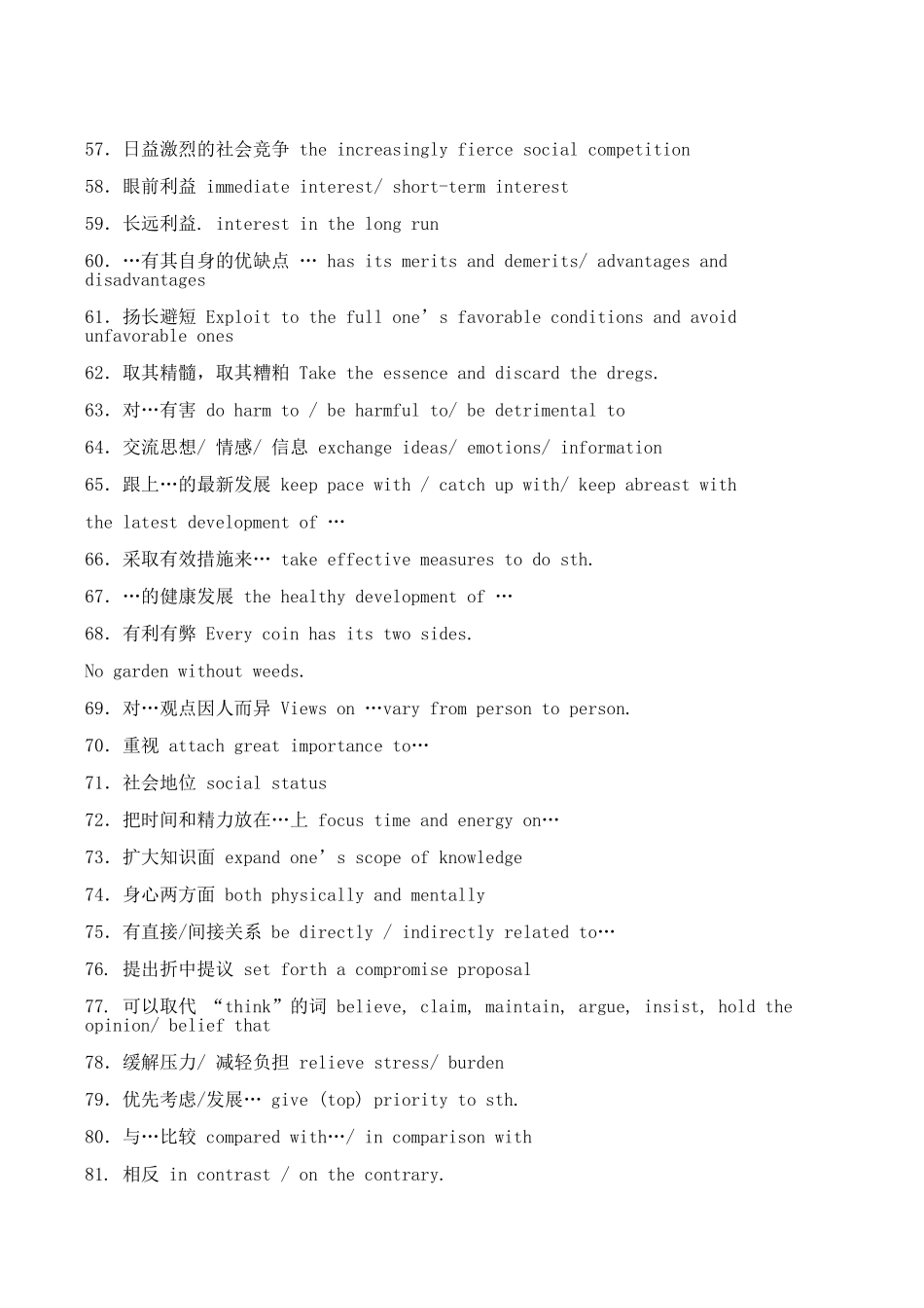 四六级英语写作中使用次数最高的100个词语搭配(同名6819)_第3页