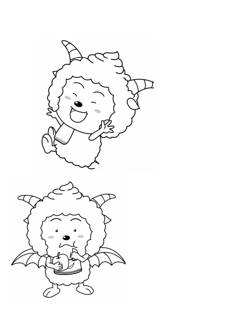 喜羊羊与灰太狼儿童填色涂色直接打印_第2页