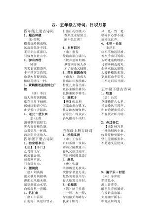 四五年级古诗词及其名言