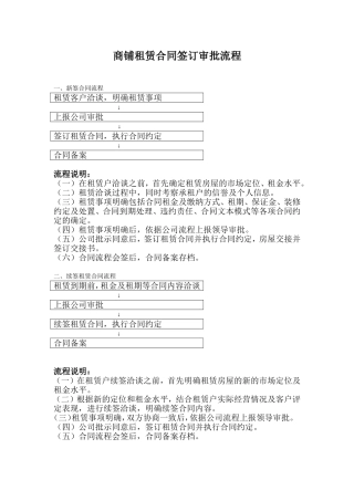 商铺租赁合同签订审批流程