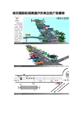 哈尔滨国际机场高速公路户外单立柱大牌广告媒体