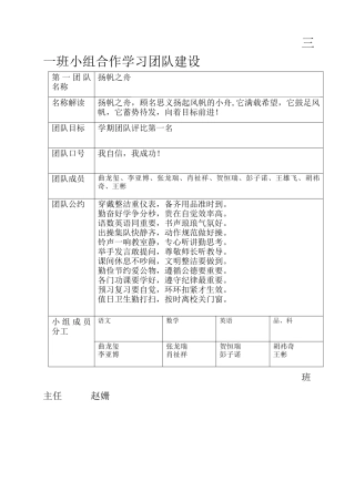 四一班团队名称