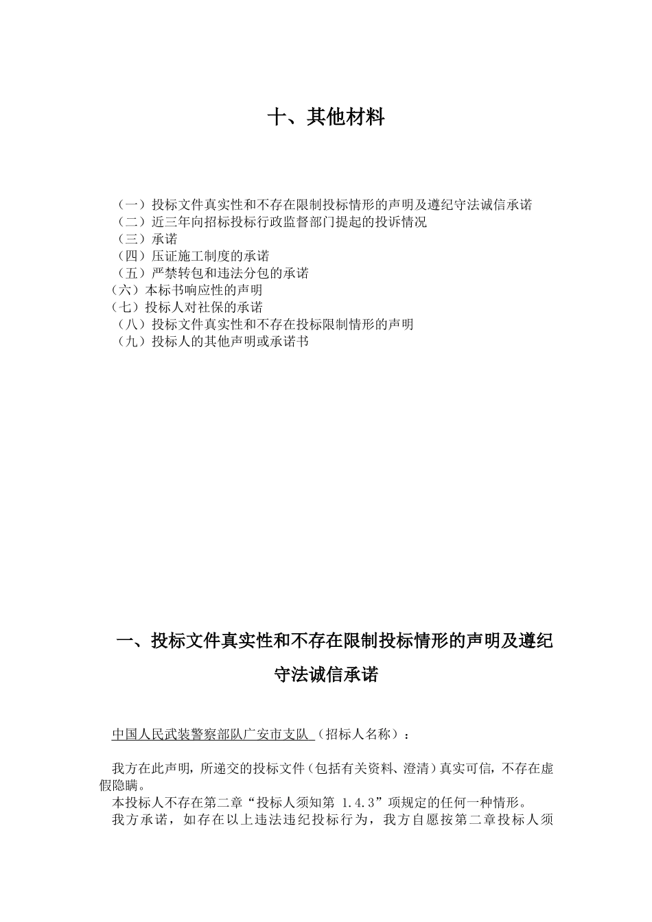 商务标书中里的其他材料_第1页