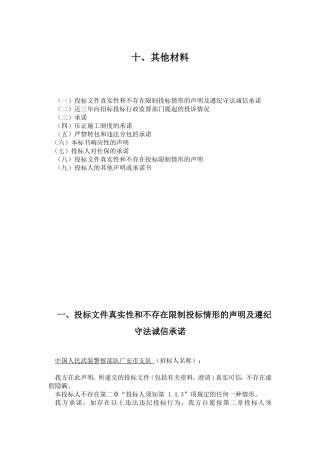 商务标书中里的其他材料