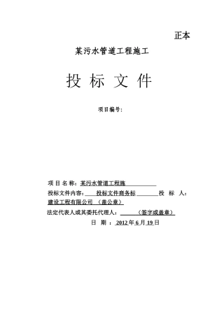 商务标一般文件格式