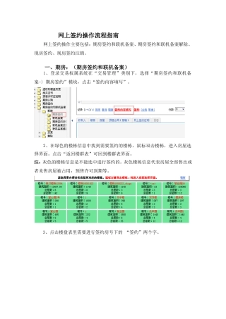 商品房的网上签约操作流程
