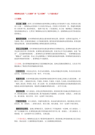 唯物辩证法的“三大规律”和“五大范畴”‘三个基本观点’