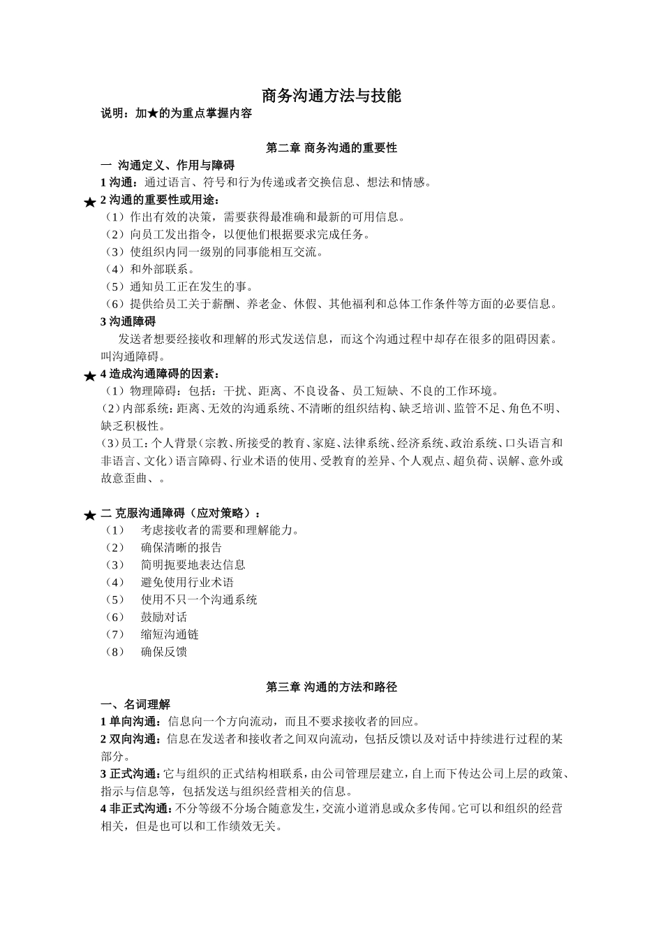 商务沟通方法与技能各章知识点汇总_第1页