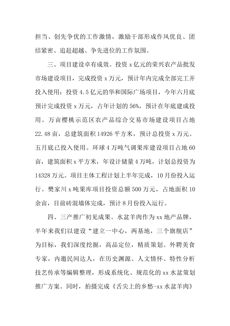 商务局XX年上半年工作总结下半年工作计划_第3页