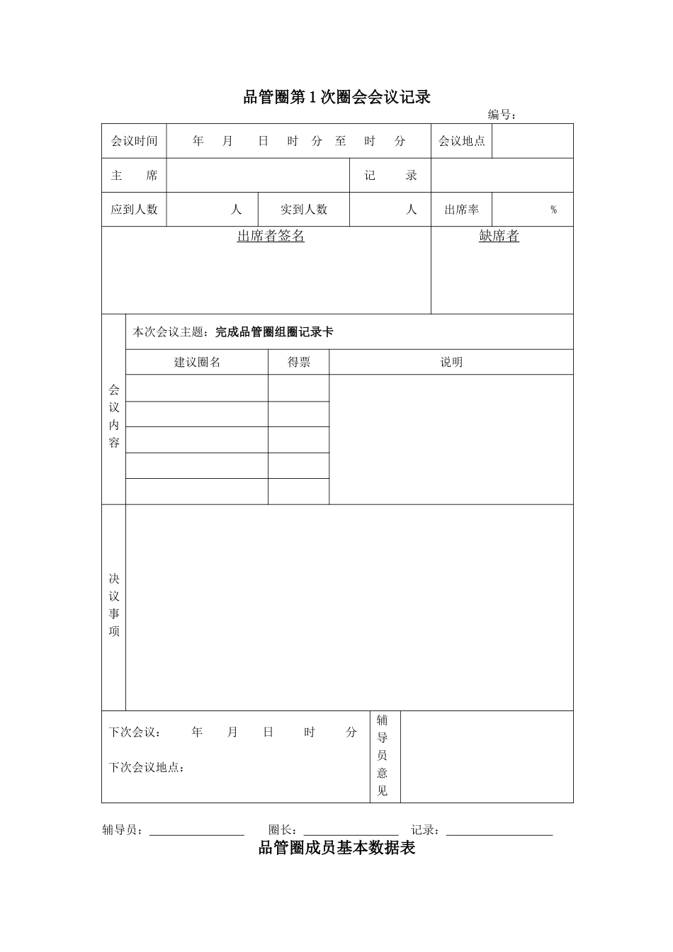 品管圈圈会记录表_第1页