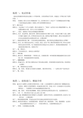 商品房销售模拟剧本