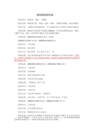 商品房验房标准