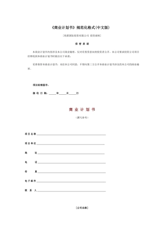 商业计划书格式(同名13158)