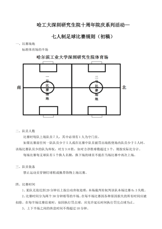 哈工大深圳研究生院十周年院庆系列活动之-七人制足球比赛规则