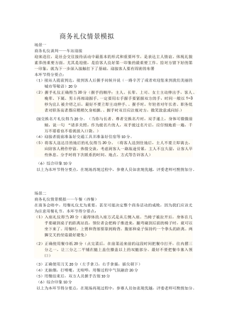 商务礼仪情景模拟情景