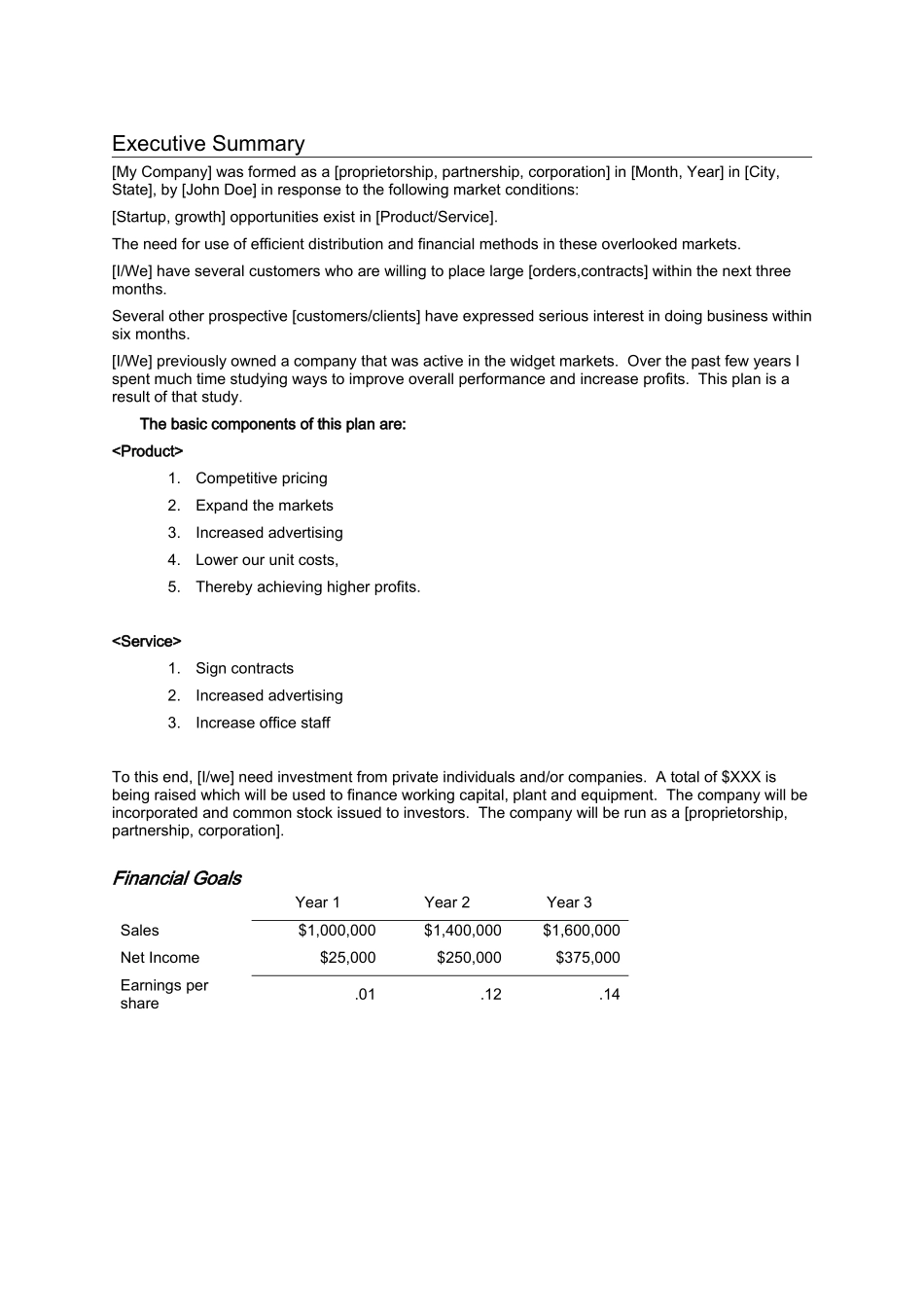 商业计划书模板-英文版_第3页