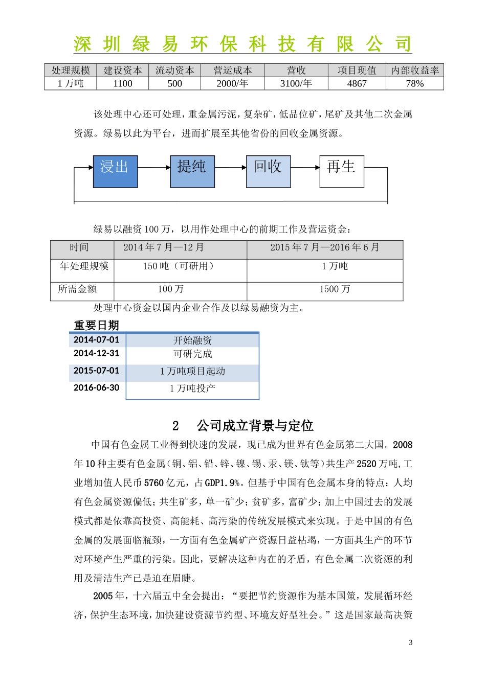 商业计划书-深圳市绿易环保科技有限公司20140528-Ewaste_第3页