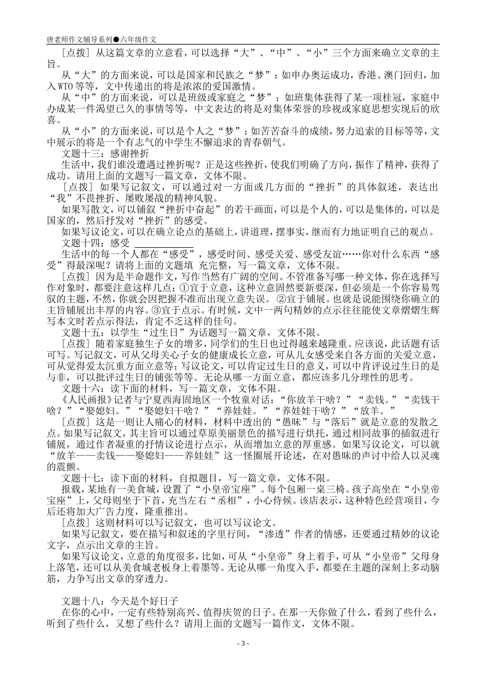 唐老师作文辅导系列●六年级作文_第3页