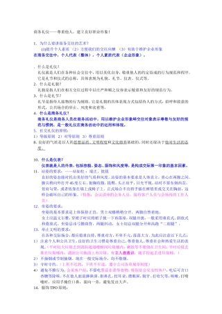 商务礼仪知识大全