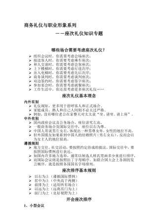 商务礼仪--座次礼仪