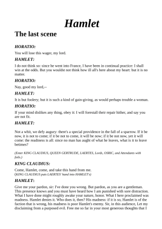哈姆雷特英文剧本