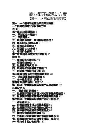 商业街开街活动方案