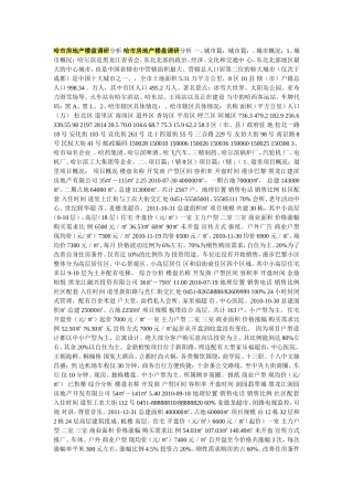 哈市房地产楼盘调研分析