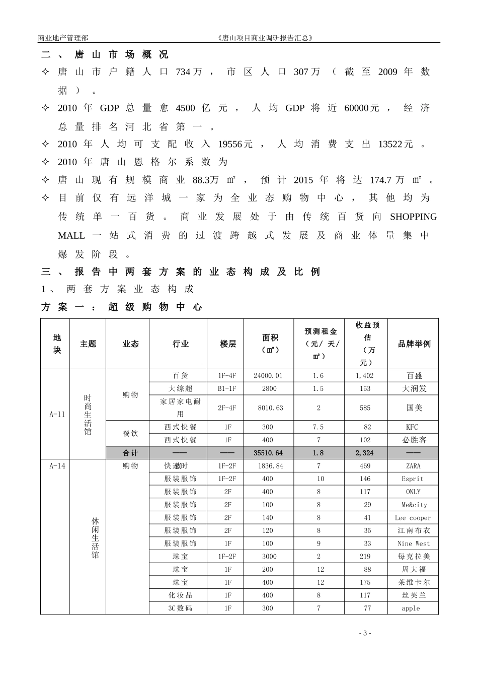 唐山湖滨城商业部分调研报告汇总(九洲远景)_第3页