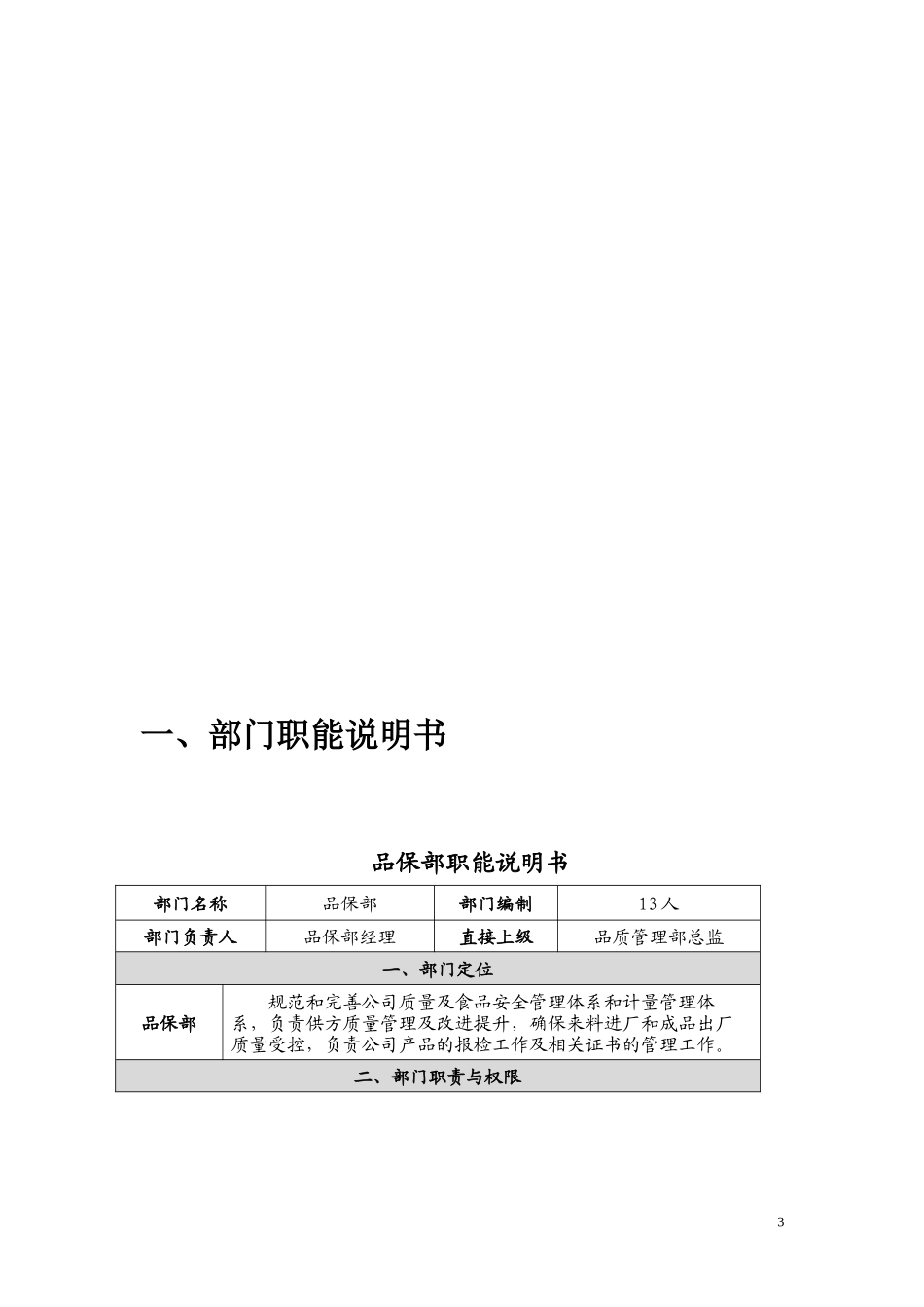 品保部-职能、岗位设置及岗位说明书-节选_第3页