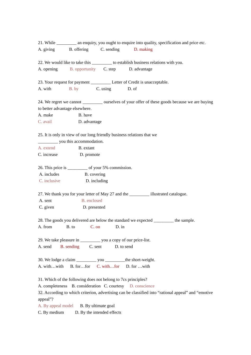 商务英语-选择题_第3页