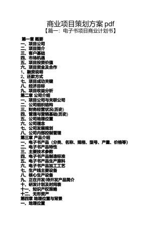 商业项目策划方案pdf