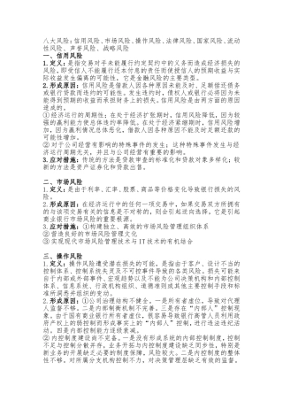 商业银行八大风险(同名15092)